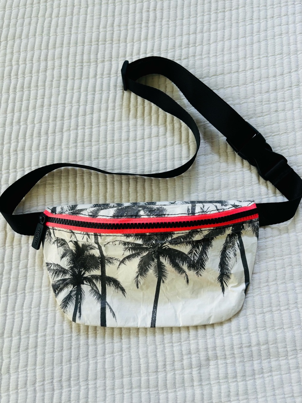 ALOHA Collection x Samudra Kalapana Mini Hip Pack Palms Print Black and White